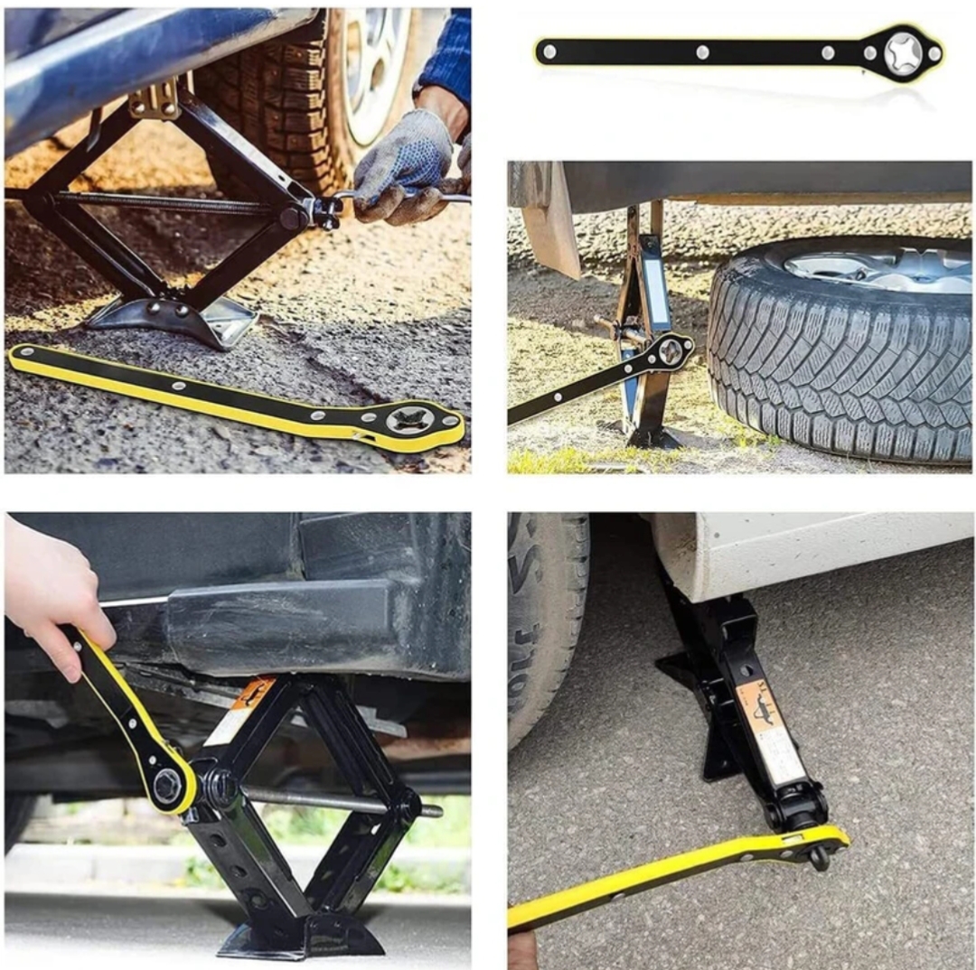 Universal Car Jack Ratchet Wrench 360° Rotating Labor-Saving Lug Wrench Tool Kit - Image 2