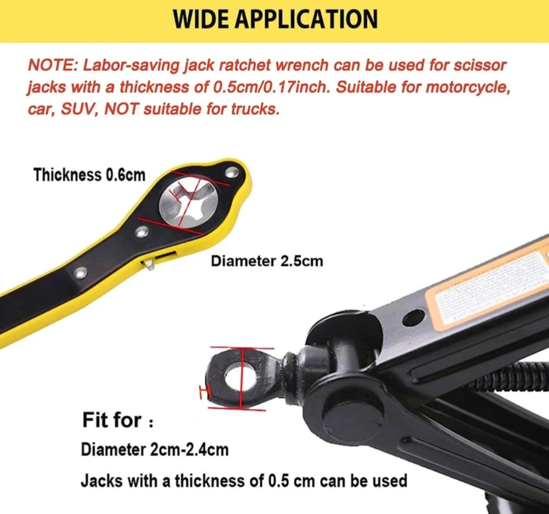 Universal Car Jack Ratchet Wrench 360° Rotating Labor-Saving Lug Wrench Tool Kit - Image 4